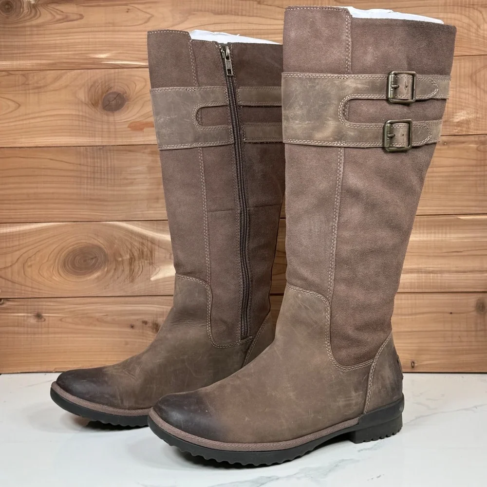 UGG‎ Women's Zarina Tall Suede Brown Waterproof Boots 1112315 Size 7